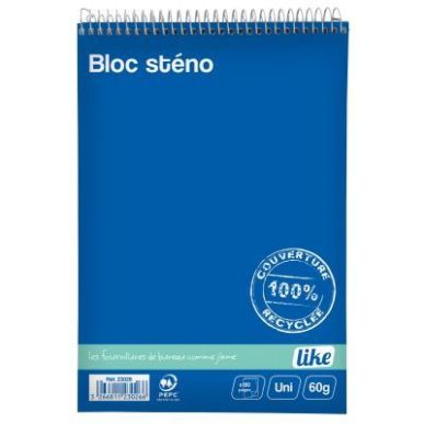Achetez Bloc sténo à  spirale, 180 pages, format A5, papier blanc uni 60g 23026 pas cher sur Ma R..