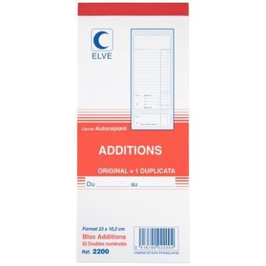 Achetez Lot de 10 blocs additions format 23 x 10,2 cm dupli 2200 LEBON & VERNAY pas cher sur Ma Rent..