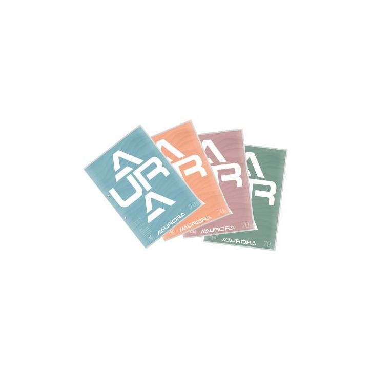Bloc de cours 200 pages perforées format A4, quadrillé 10x10mm D102CDQ10 AURORA