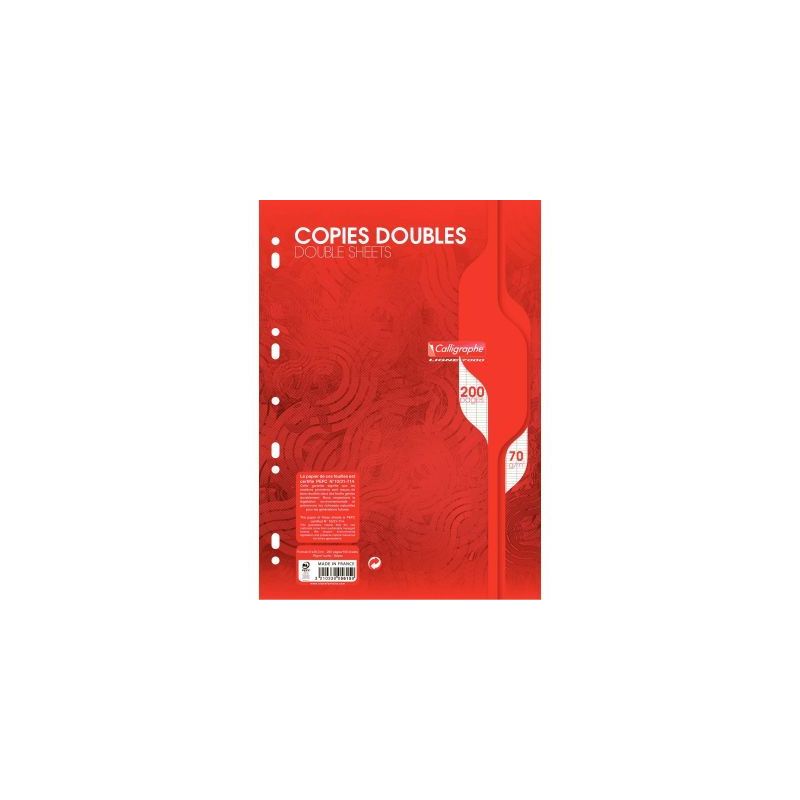 Achetez Sachet de 50 copies doubles (200 pages perforées) format 21x29,7 cm séyès 70g blanc 5615C.. Achetez Sachet de 50 copies doubles (200 pages perforées) format 21x29,7 cm séyès 70g blanc 5615C..
