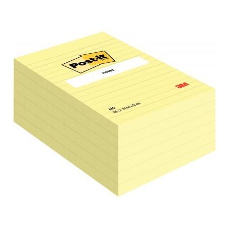 Achetez Lot de 6 Blocs de 100 feuilles post it notes repositionnables 102x152 mm Jaune ligné 23696 ..