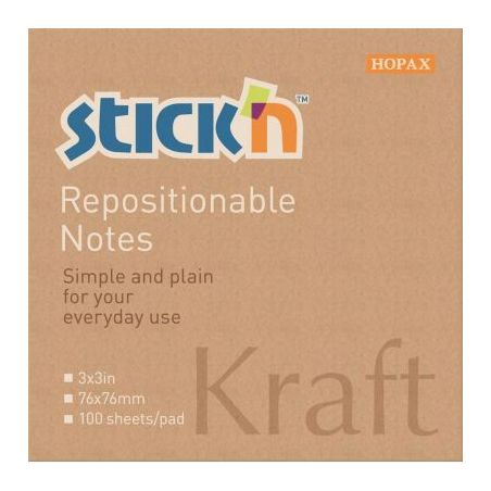 Achetez Lot de 12 blocs repositionnables 76x76 kraft EM0005124 pas cher sur Ma Rentrée Scolaire