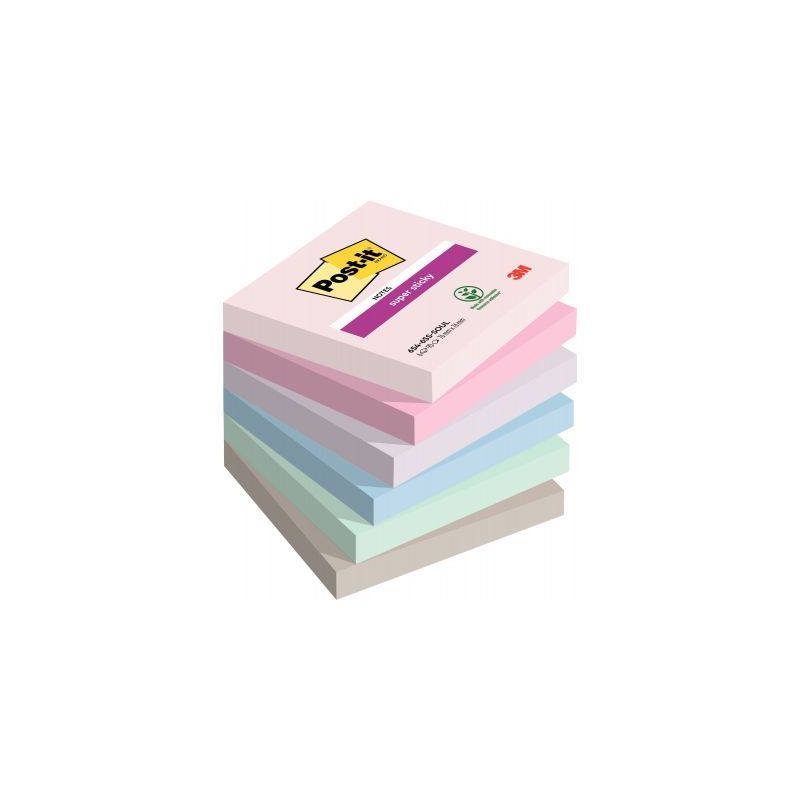 Achetez POST-IT® Notes Super Sticky Soulful. 76 x 76 mm. Lot de 6 blocs de 90 F. Ass : rose, bleu e..