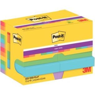 Achetez Paquet de 12 blocs notes super sticky post-it  90 feuilles  47,6x47,6mm collection playful B..