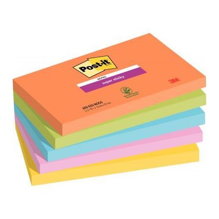 Achetez Paquet de 5 blocs de 90 feuilles Super Sticky post-it, 76 x 127 mm collection boost BP1232 P..