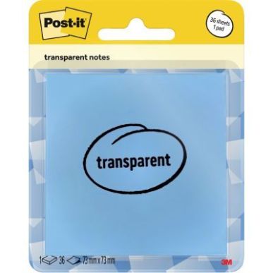 Achetez Bloc de 36 notes repositionnables transparentes  73 x 73 mm coloris bleu BP1509 POST-IT 3M p..