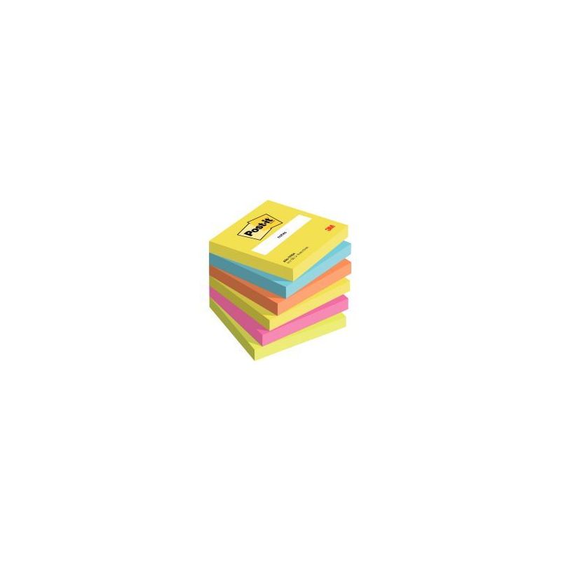 Achetez POST-IT Lot de 6 blocs repositionnables coloris énergique dimensions 76x76mm 654TF pas cher..