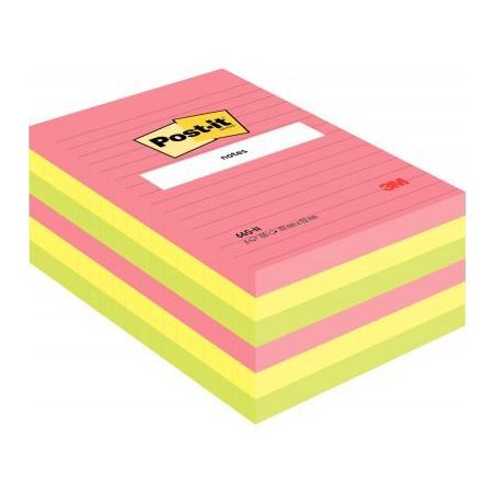 Achetez Lot de 6 blocs lignés de 100 feuilles Post-it, 102 x 152 mm, couleurs néon assorties 23849..