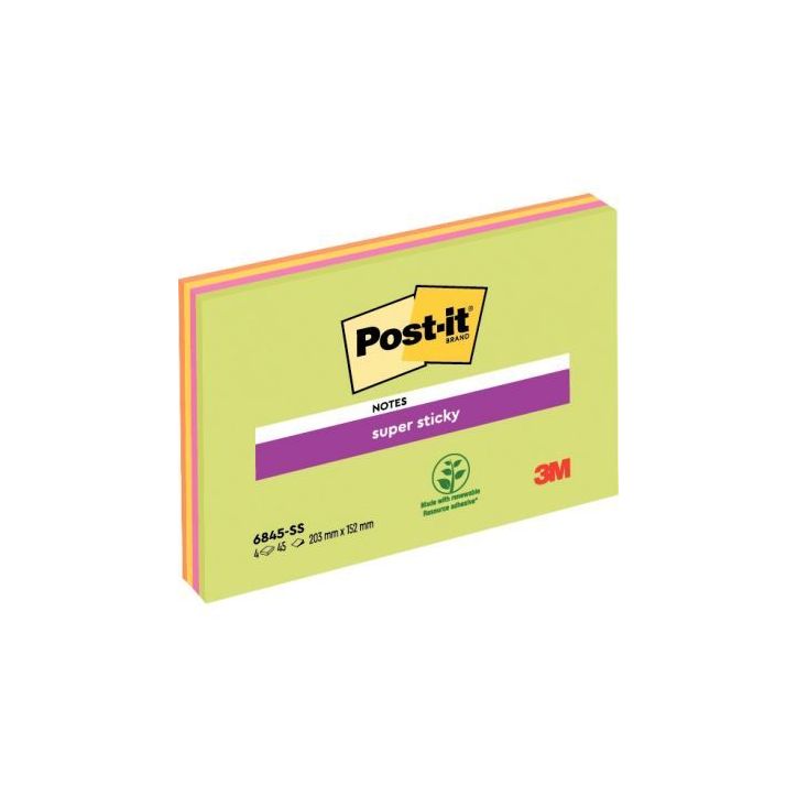 Paquet de 4 blocs Meeting Notes Super Sticky BP037 POST-IT 3M