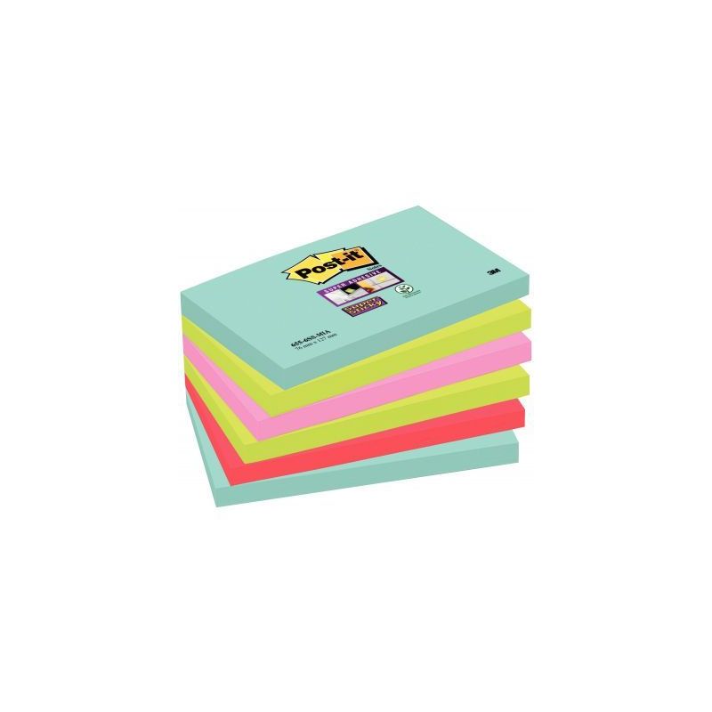 Achetez POST-IT Lots de 6 blocs Notes Super Sticky POST-IT® couleurs MIAMI 90 feuilles 76 x 127 mm ..