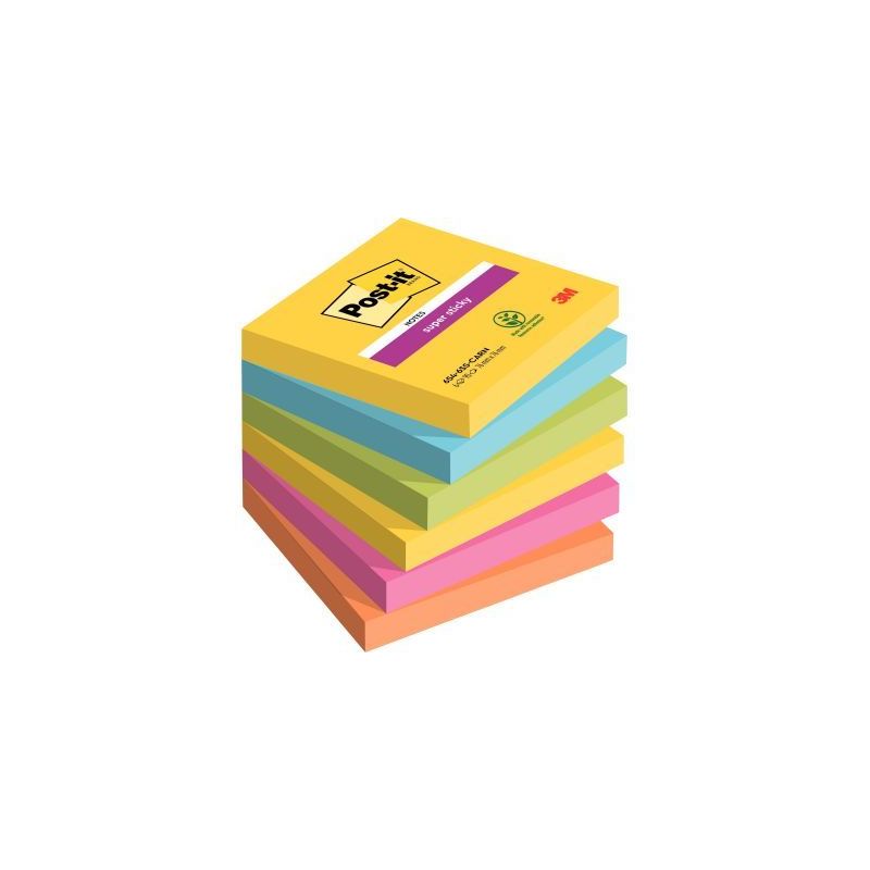 Achetez POST-IT Lot de 6 blocs Notes Super Sticky POST-IT® couleurs RIO 90 feuilles 76 x 76 mm pas .. Achetez POST-IT Lot de 6 blocs Notes Super Sticky POST-IT® couleurs RIO 90 feuilles 76 x 76 mm pas ..