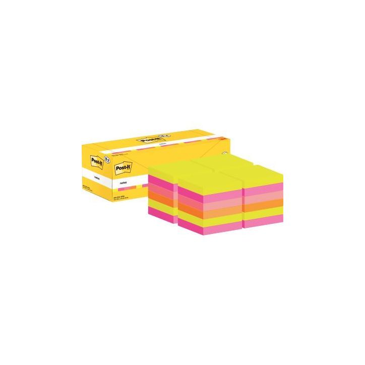 Boîte de 24 blocs de 100 feuilles Post-it assortis format 76 x 76 mm dont 6 gratuits BP1352 POST-IT 3M