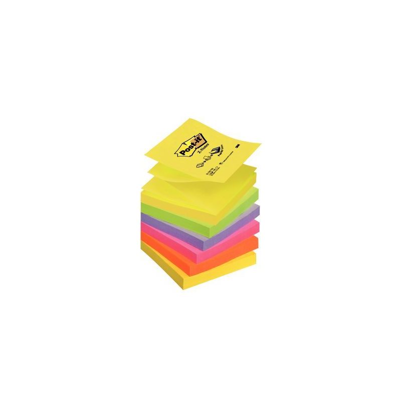 Achetez Lot de 6 blocs z-notes repositionnables 76 x 76 mm, couleurs néon assorties 59733 POST-IT 3..