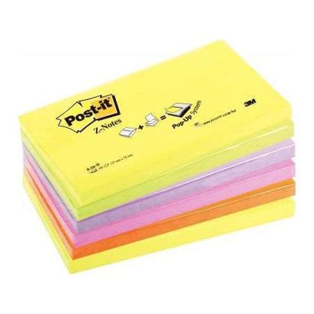 Achetez Lot de 6 blocs z-notes repositionnables 76 x 127 mm, couleurs néon assorties 59734 POST-IT ..