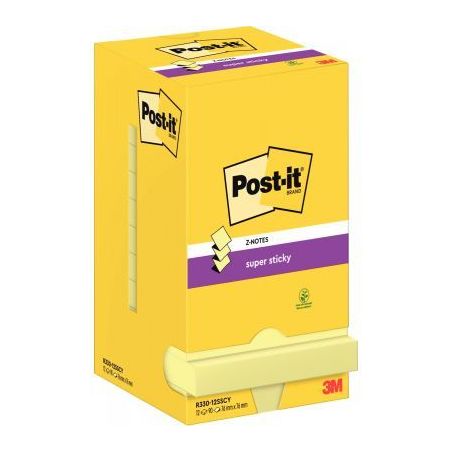 Achetez Lot de 12 blocs  de 90 feuilles Z-Notes Super Sticky post-it, 76x76 mm, couleur : jaune BP83..