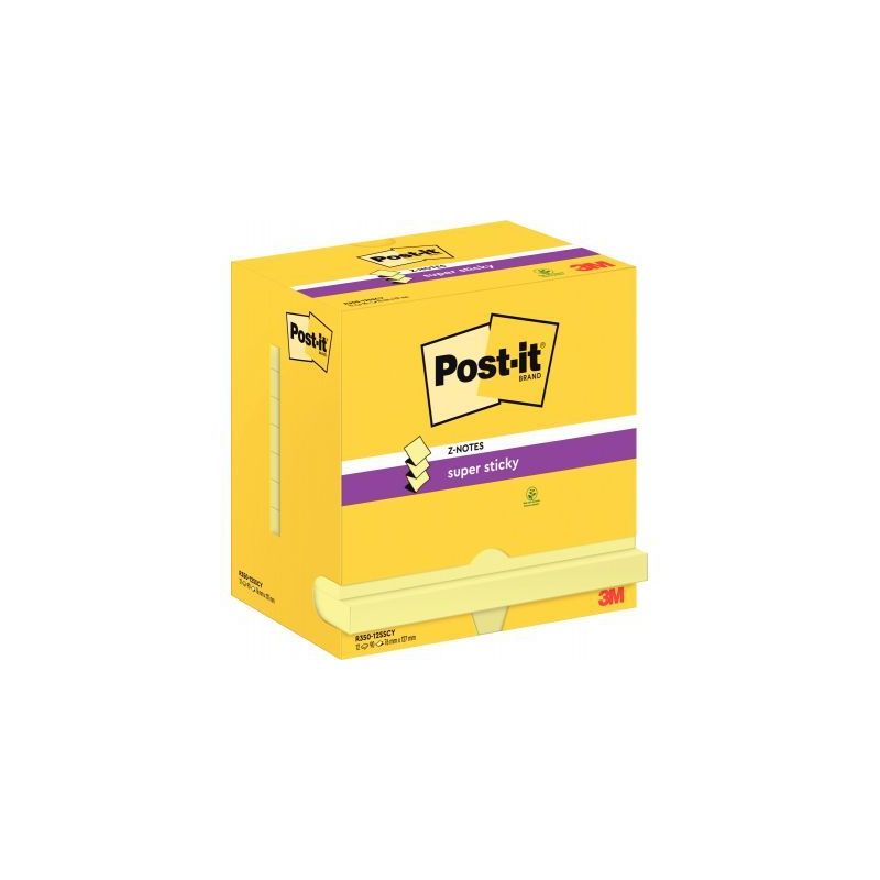 Achetez Lot de 12 blocs de 90 feuilles Z-Notes Super Sticky post-it, 76x127 mm, couleur : jaune BP84..