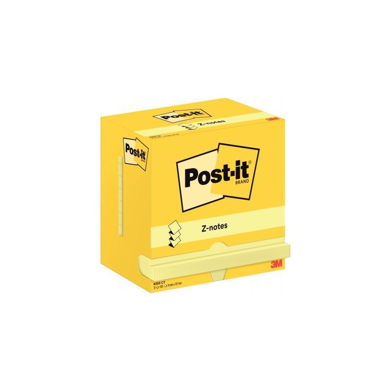 Achetez Lot de 12 bloc de 100 feuilles z-notes repositionnable 76 x 127 mm jaune 23731 POST-IT 3M pa..