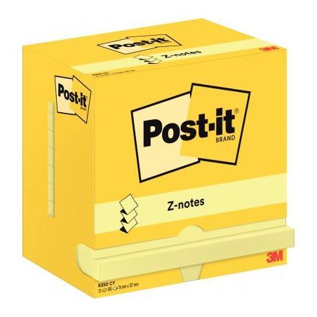 Achetez Lot de 12 bloc de 100 feuilles z-notes repositionnable 76 x 127 mm jaune 23731 POST-IT 3M pa..