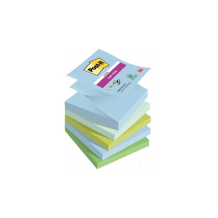 Lot de 5 blocs z-notes super sticky post-it 90 feuilles 76 x 76 mm collection OASIS BP1236 POST-IT 3M