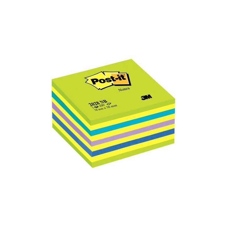 POST-IT Cubes POST-IT® Rêve Intense (néon bleu/vert) 450 feuilles 76 x 76 mm
