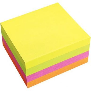 Achetez PERGAMY Bloc cube de 320 feuilles repositionnables dimensions 7,6x7,6cm. Coloris assortis n ..