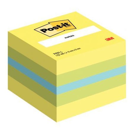 Achetez Mini cube post-it de 400 feuilles notes repositionnables, 51 x 51 mm, couleurs assorties 558..