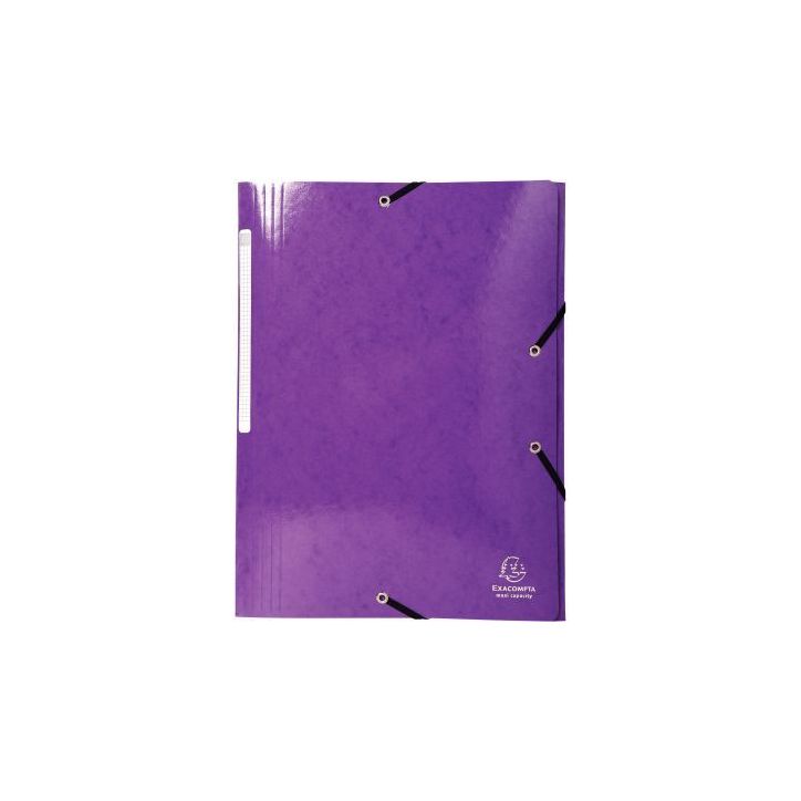 Chemise 3 rabats à élastiques en carte lustrée 425g, violet 55826E IDERAMA EXACOMPTA