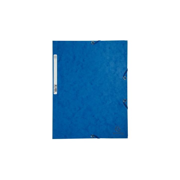 Chemise 3 rabats à élastiques en carte lustrée 400g, bleu 55502E EXACOMPTA