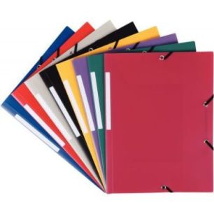 Achetez Chemise 3 rabats à élastiques en polypropylène opaque 4/10ème, format 24x32 cm, rouge 13..