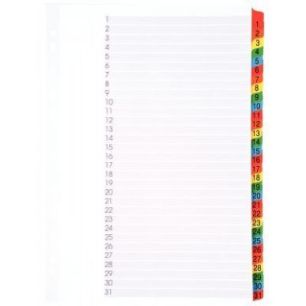 Achetez Intercalaires numériques 1 à 31 touches format 21x29,7 cm 8317131-980 LANDS pas cher sur M..