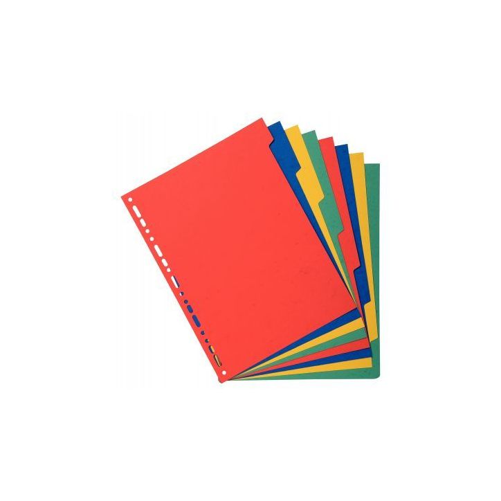 Jeu de 8 intercalaires à  touches neutres en carte recyclée 220g format A4 2008E EXACOMPTA