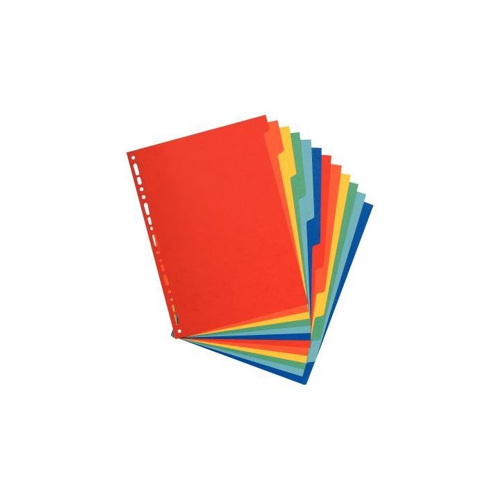 Jeu de 12 intercalaires en carte lustrée 400g A4 99H EXACOMPTA