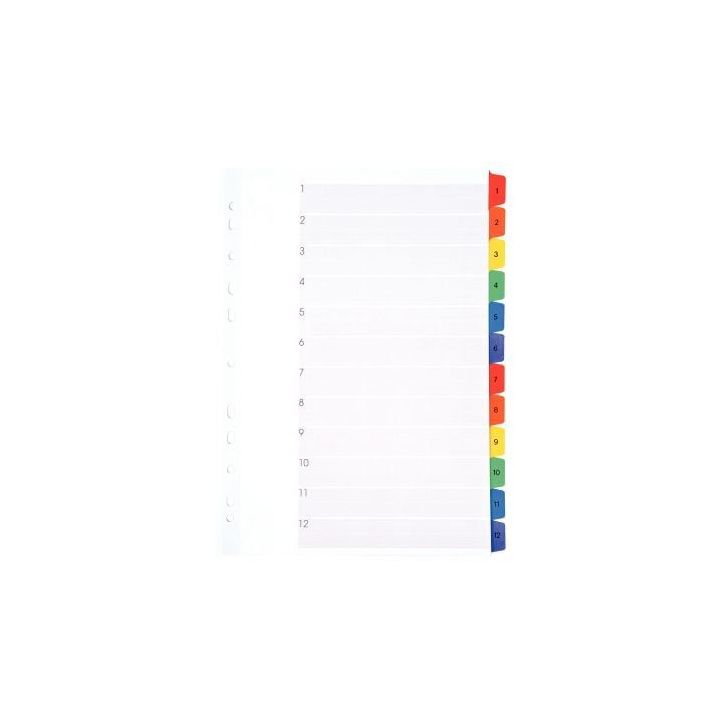 Intercalaires numériques 1 à 12 touches format 21x29,7 cm 8317112-980 LANDS