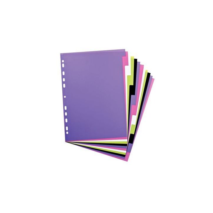 Jeu de 12 intercalaires en polypropylène opaque à touches neutres format 21x29,7cm 400005446 MY COLOR HAMELI(...)