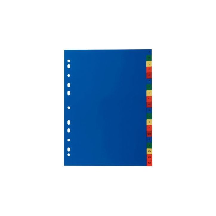 Jeu de 20 intercalaires alphabétiques en polypropylène de couleur Format 21x29,7 cm 100745228 NOKI