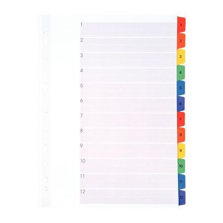 Achetez Jeu 12 intercalaires carte Mylar numérique A4+ 8337112-980 LANDS pas cher sur Ma Rentrée S..