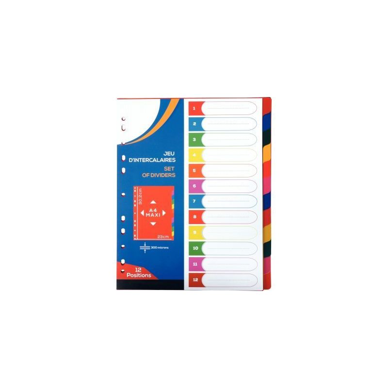 Achetez Jeu de 12 intercalaires en polypropylène 30/100ème, format A4+ 2010017 pas cher sur Ma Ren.. Achetez Jeu de 12 intercalaires en polypropylène 30/100ème, format A4+ 2010017 pas cher sur Ma Ren..