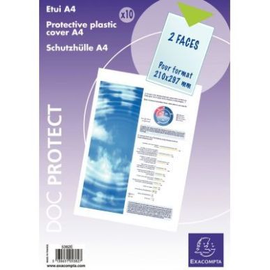 Achetez Sachet de 10 étuis de protection simple en PVC lisse 20/100e pour format A4 5382E EXACOMPTA..