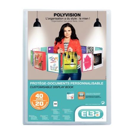 Achetez Protège-documents personnalisable POLYVISION 40 vues, pour format A4 21x29,7 cm, incolore 1..