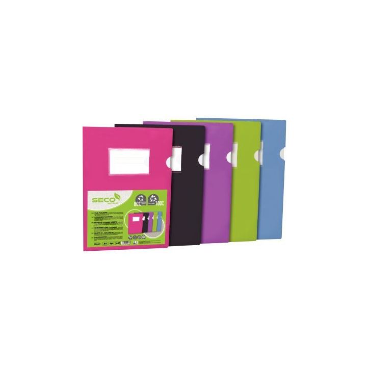 Sachet de 5 pochettes coin en polypropylène opaque recyclable, coloris assortis SF5-AST SECO