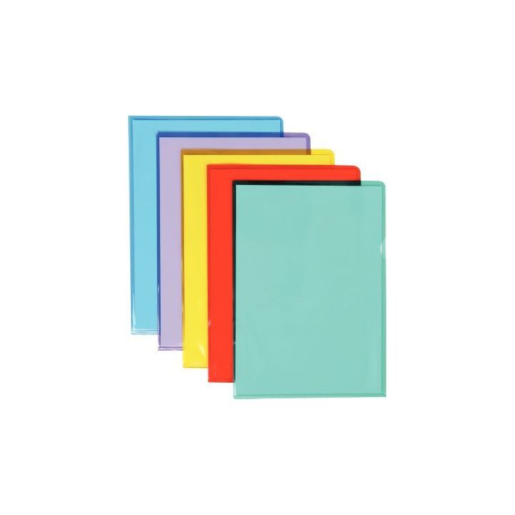 Sachet de 50 pochettes coin en PVC lisse, coloris assortis 2521 COPALOR