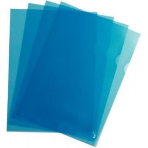 Achetez Boîte de 100 pochettes coin en polypropylène grainé 9/100ème format A4 coloris bleu 1007..