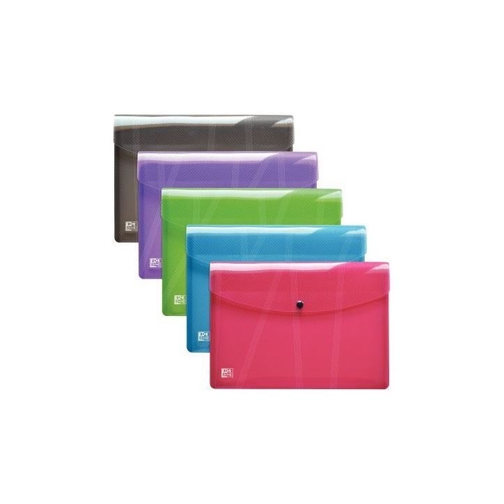 Paquet de 5 enveloppes extensibles en polypropylène format A4 coloris assortis 400130804 HAMELIN
