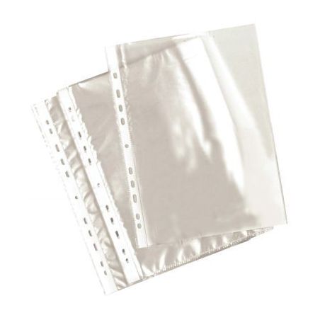 Achetez Boite de 100 pochettes perforées 5,5/100  A4 polypropylène lisses incolore pas cher sur Ma..