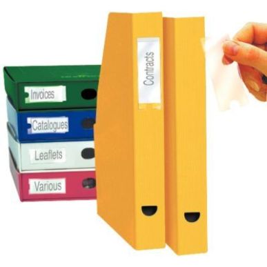 Achetez Blister de 12 porte-étiquettes adhésives en polypropylène format 25x75 mm 10310 3L pas ch..