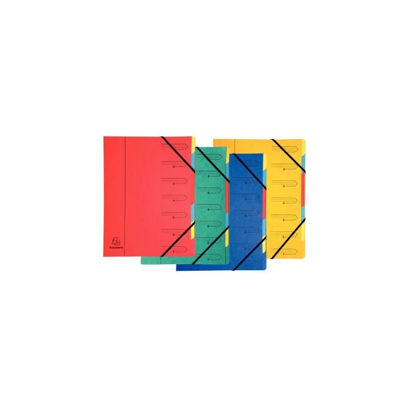 Achetez Trieur dos agrafé avec élastiques, 7 compartiments, coloris assortis 54070E EXACOMPTA pas ..