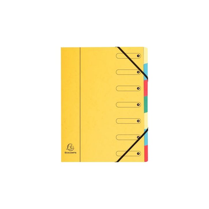 Trieur en carte lustrée 5/10ème fermeture par élastiques 7 compartiments T6755 COUTAL