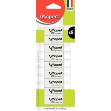 Achetez Blister de 9 gommes Mini Technic 011309 MAPED pas cher sur Ma Rentrée Scolaire