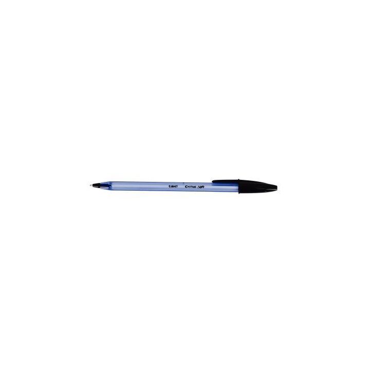 BIC Ecriture Cristal Soft Stylos-Bille Pointe Moyenne (1,2 mm) - Corps Bleu Ciel - Encre De Couleur Noire