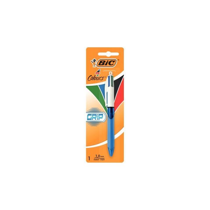 Blister de 1 stylo bille 4 Couleurs pointe moyenne grip 8871292 4 COULEURS BIC